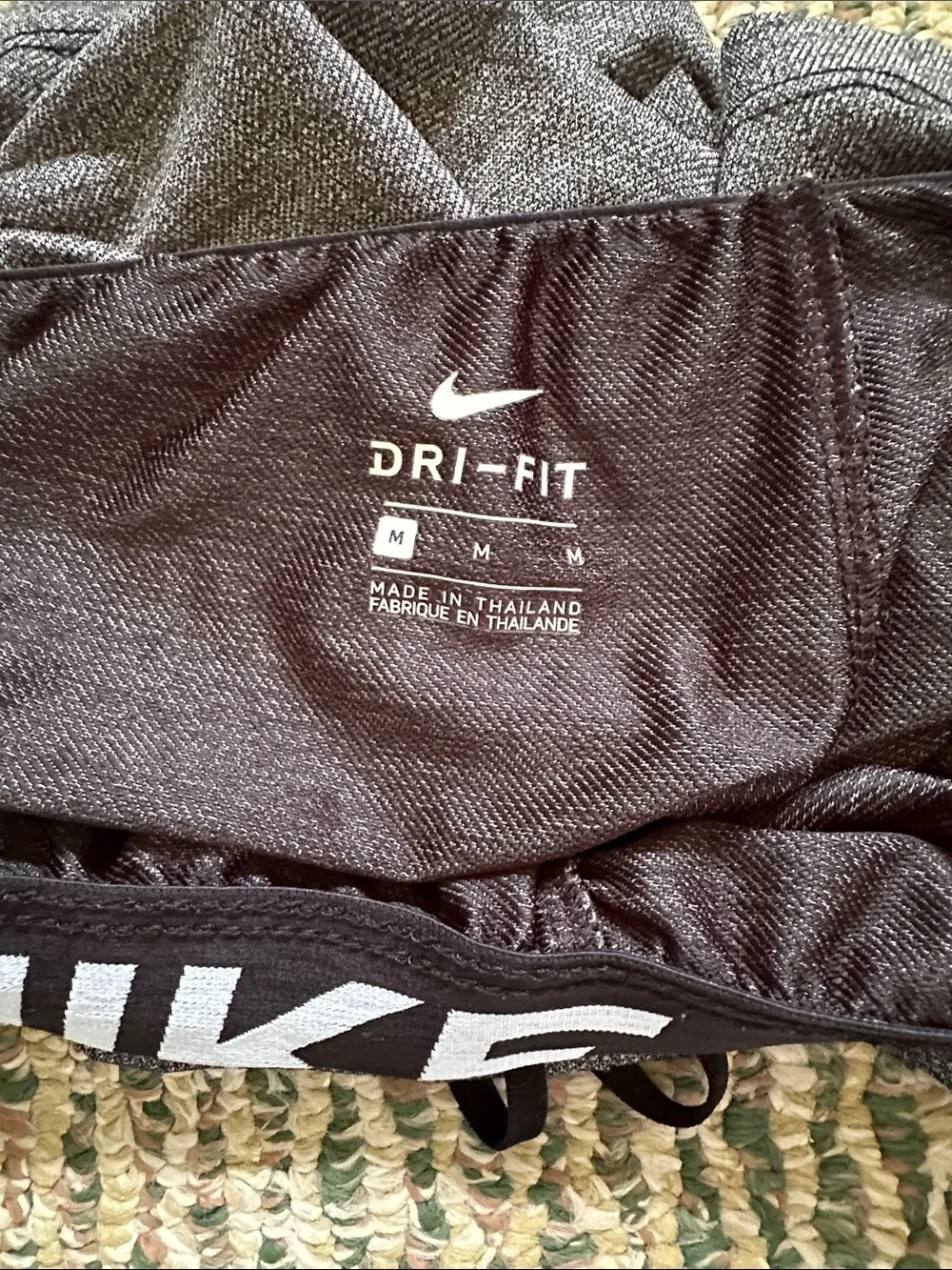Nike Women's Dri-Fit Charcoal Gray Athletic Shorts with Swoosh size M
